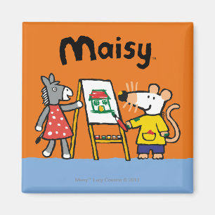 Imán Maisy y pintura manchada en el preescolar