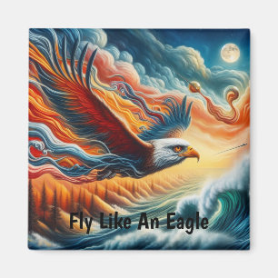 Imán Majestic Eagle Fly Como Un Águila Fantasía Arte