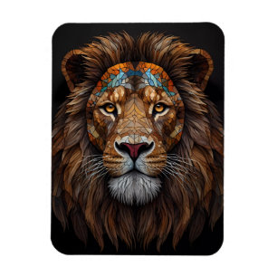 Imán Majestic Mosaic Lion Head