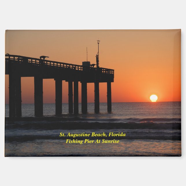Imán Majestic Sunrise At Fishing Pier (Anverso)