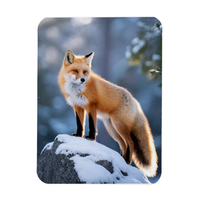 Imán Majestic Winter Fox Photography (Vertical)