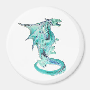 Imán Majestuosa Fantasía Dragón Cielo Azul Atrapa la Mi