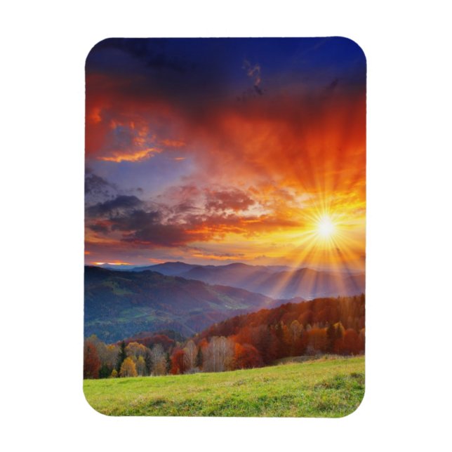 Imán Majestuoso amanecer en el paisaje montañoso (Vertical)