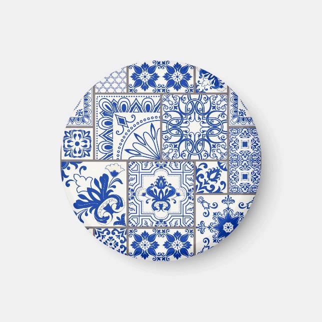 Imán Majólica victoriana: Patrón de mosaico de mosaico  (Frente)