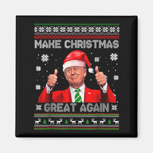 Imán Make Christmas Great Again Xmas Funny Trump Pajama (Frente)