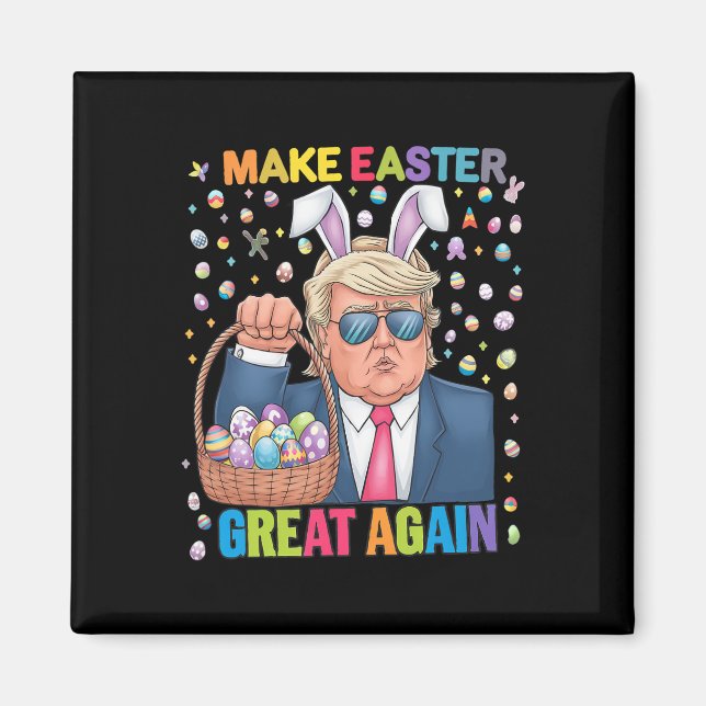 Imán Make Easter Great Again Funny Trump Bunny Spring H (Frente)