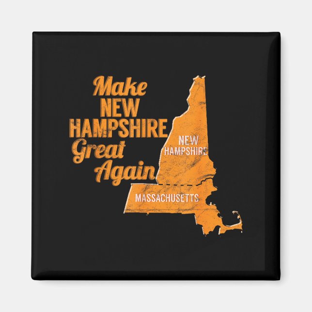 Imán Make New Hampshire Great Again Build A Wall  (Frente)