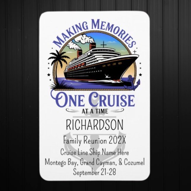 Imán Making Memories One Cruise at a Time Cruise Door (Family Reunion Cruise Door Magnet)