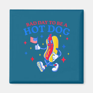 Imán Mal día para ser un hot dog divertido bbq a la par