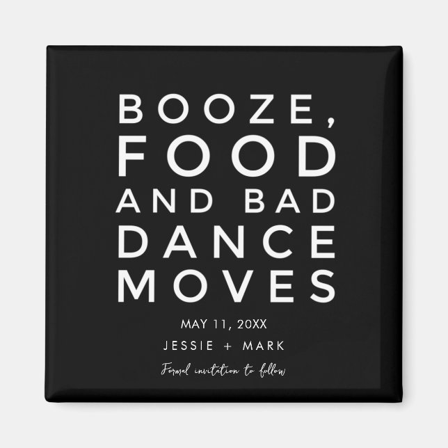 Imán Mala danza se mueve boda graciosa Salven la fecha (Frente)