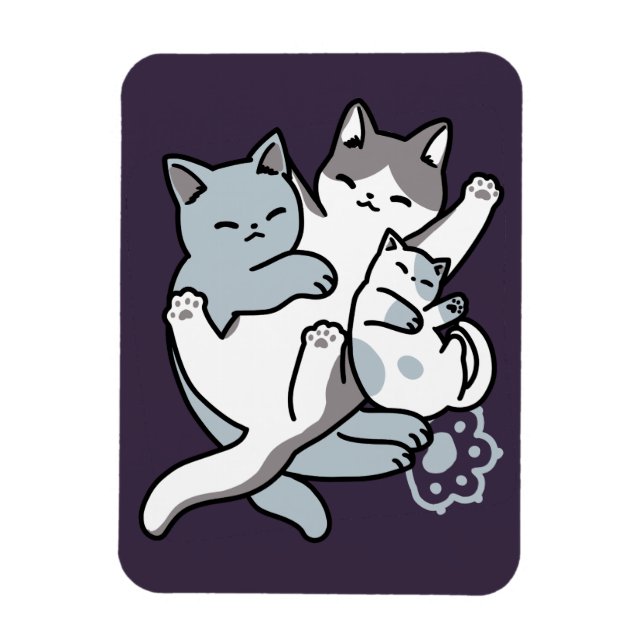 Imán Malabarismo de leva - gatos durmientes curados (Vertical)