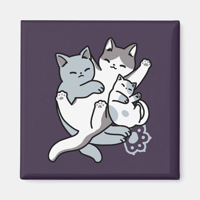 Imán Malabarismo de leva - gatos durmientes curados (Frente)