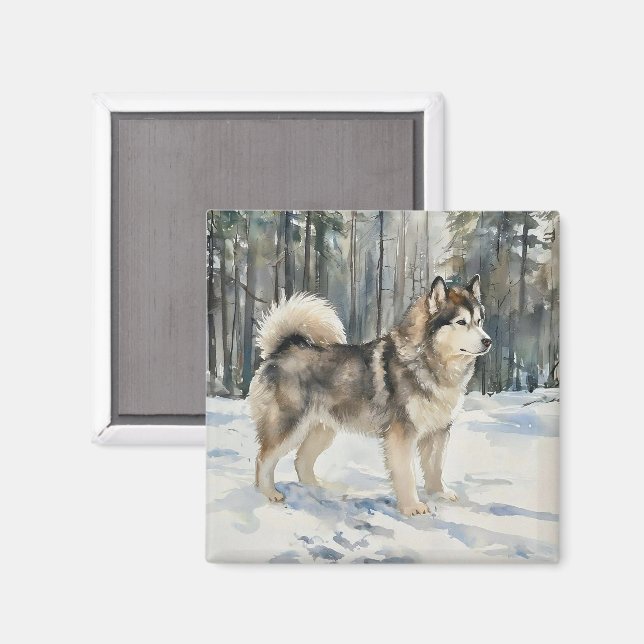 Imán Malamute de Alaska (Anverso/Reverso)