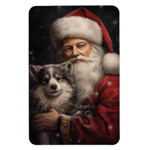 Imán Malamute de Alaska con Navidad de Papá Noel