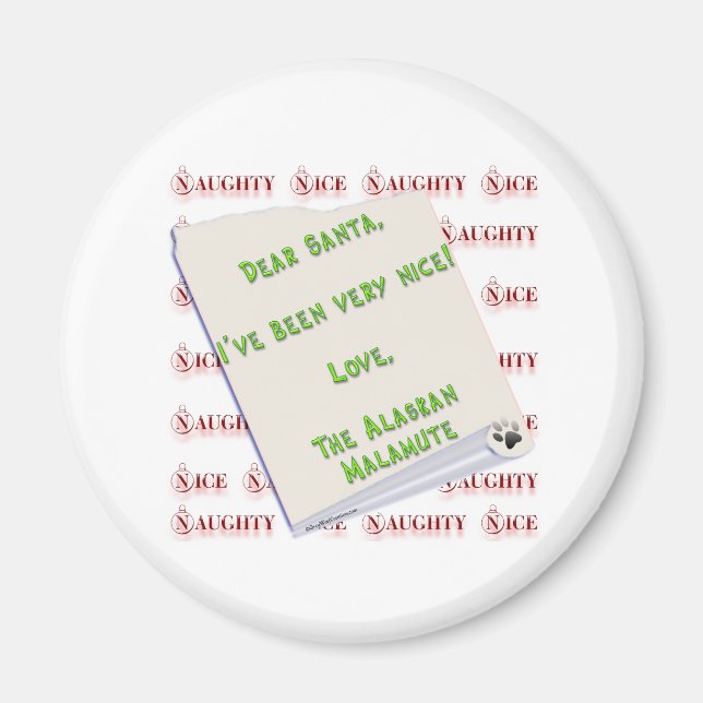 Imán Malamute de Alaska traviesa o agradable - Magnet (Frente)