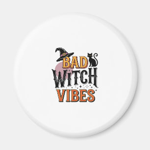 Imán Malas vibras de bruja Diseño de camiseta vintage d