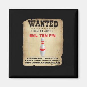 Imán Maldad Ten Pin 10 Funny Bowling Short Sleeve Tee