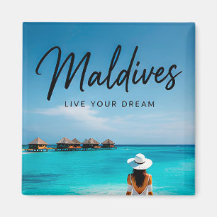 Imán 🌊 Maldivas Escape Azul Infinito de Lujo Interior