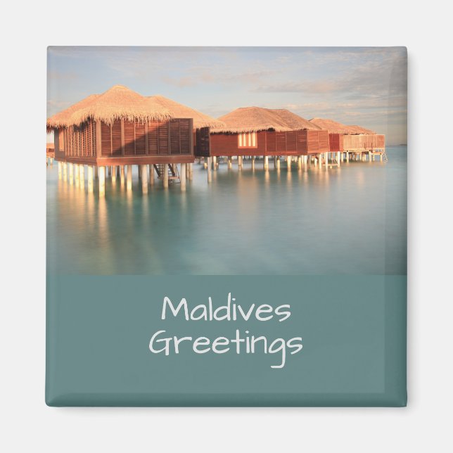 Imán Maldives Paradise Beach Bungalows Souvenir (Frente)