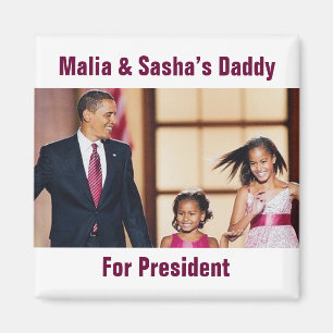 Imán Malia y Sasha Obama Magnet