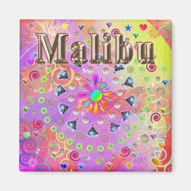 Imán Malibu Lucky Golden Magnet (Frente)