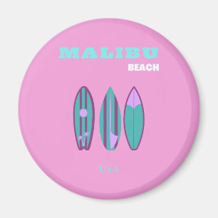 Imán Malibu, Malibu Beach, California, Preppy, Pink