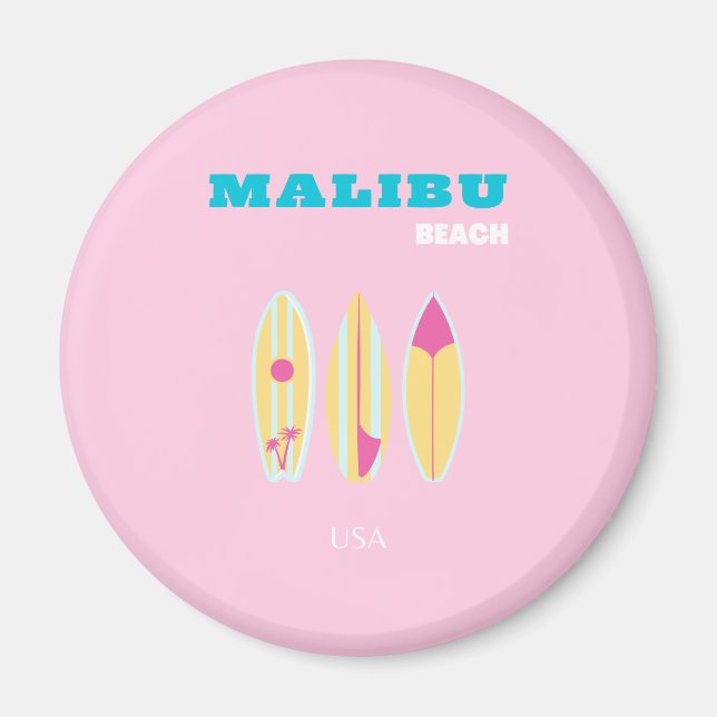 Imán Malibu, Playa Malibu, Preppy, Chica Preppy, Rosa (Frente)
