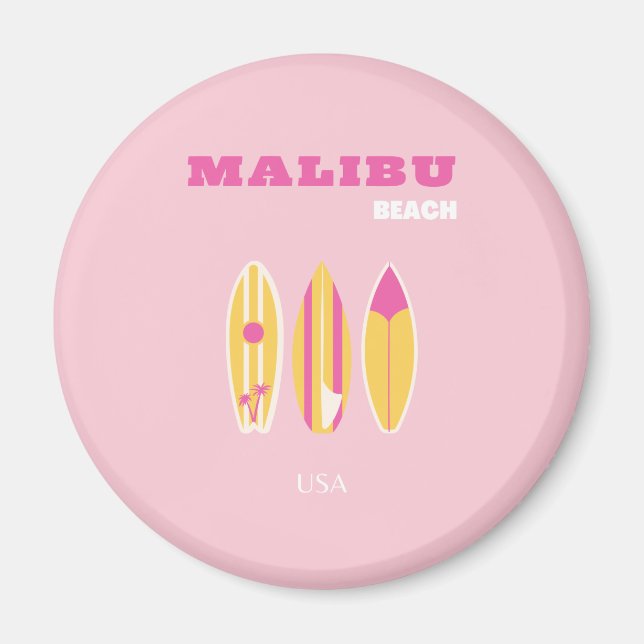 Imán Malibu, Playa Malibu, Preppy, Rosa (Frente)