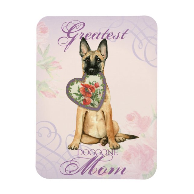 Imán Malinois Heart Mom (Vertical)