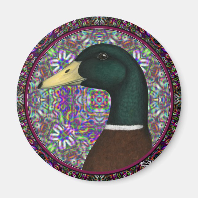 Imán Mallard Drake Mosaic Circle (Frente)