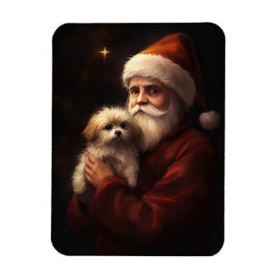 Imán Maltés Con Santa Claus Navideño Festivo