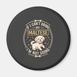 Imán Maltés No Va Perro Corbata Roja Hueso Marco