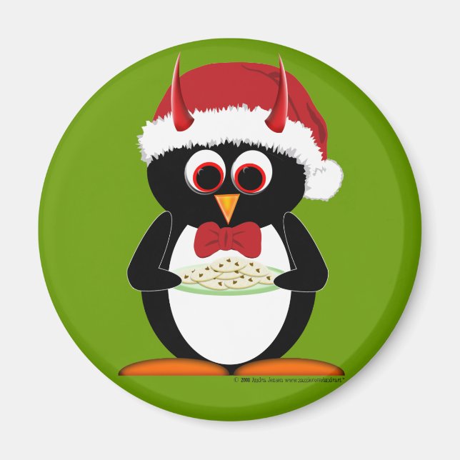 Imán Malvado pingüino Stocking Stuffer Magnets (Frente)