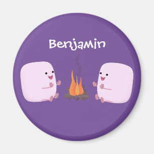 Imán Malvaviscos rosados por personalizado de bomberos