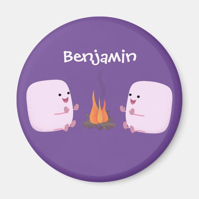 Imán Malvaviscos rosados por personalizado de bomberos  (Frente)