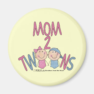Imán Mamá 2 gemelos niño y Chica