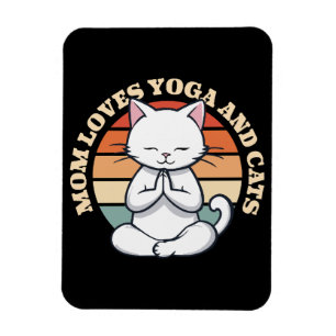 Imán Mamá ama los gatos y el yoga