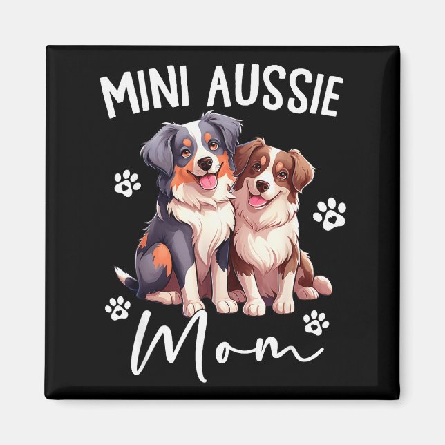 Imán Mamá Aussie Pastor Australiano Mini Aussie del Mun (Frente)