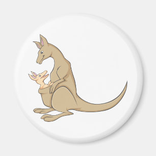 Imán Mamá australiana Kangaroo y bebé Joey