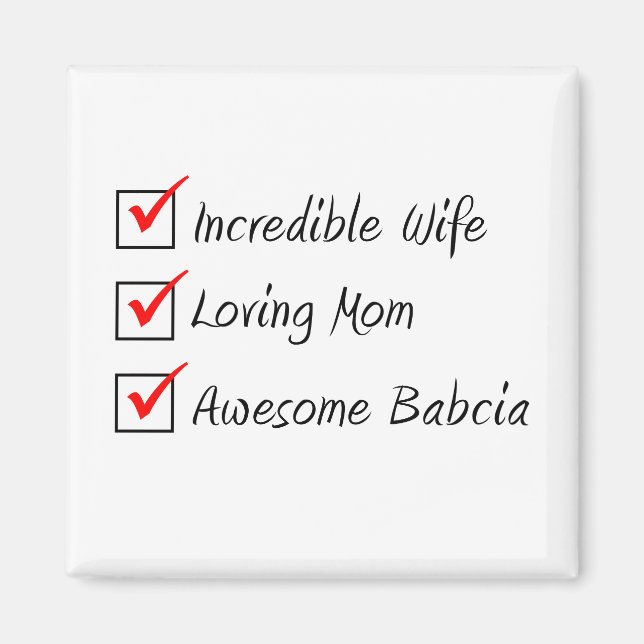 Imán Mamá Babcia mujer polaca (Frente)