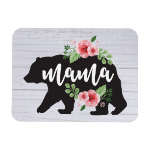Imán Mama Bear Elegante Flores Rústicas Florales