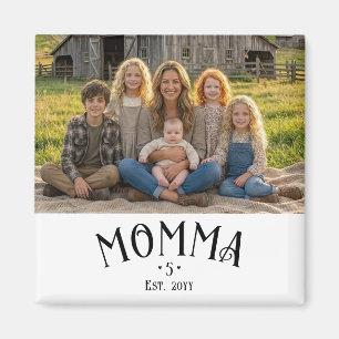 Imán Mamá Chic Establecida Conteo de Niños Foto Blanco