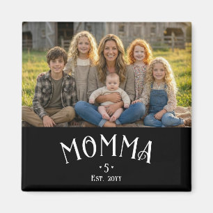 Imán Mamá Chic Establecida Conteo de Niños Foto Blanco