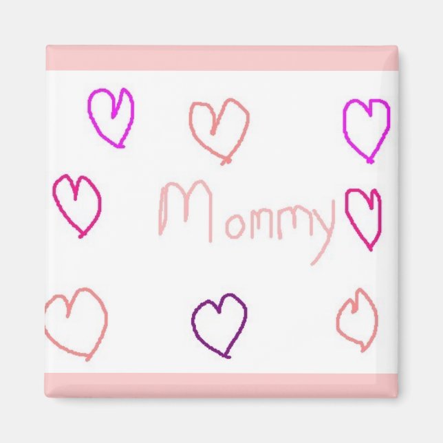 Imán mamá con corazones (Frente)