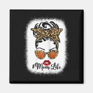 Imán Mamá con sangre Life Messy Bun Baloncesto Hair Mot