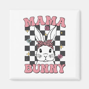 Imán Mamá conejo retro divertida para familia a juego P