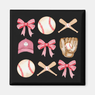 Imán Mamá Coquette Día de la Madre Chicas Béisbol Mamá