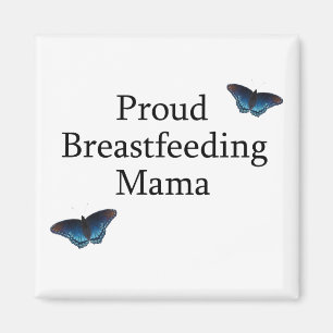 Imán Mamá de amamantamiento orgullosa Blue Butterflies