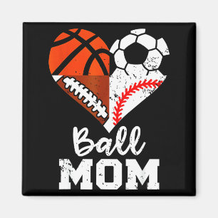 Imán Mamá de Balón Corazón Divertido Fútbol Baloncesto