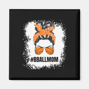 Imán Mamá de baloncesto Messy Bun Orgulloso Mama Bball 